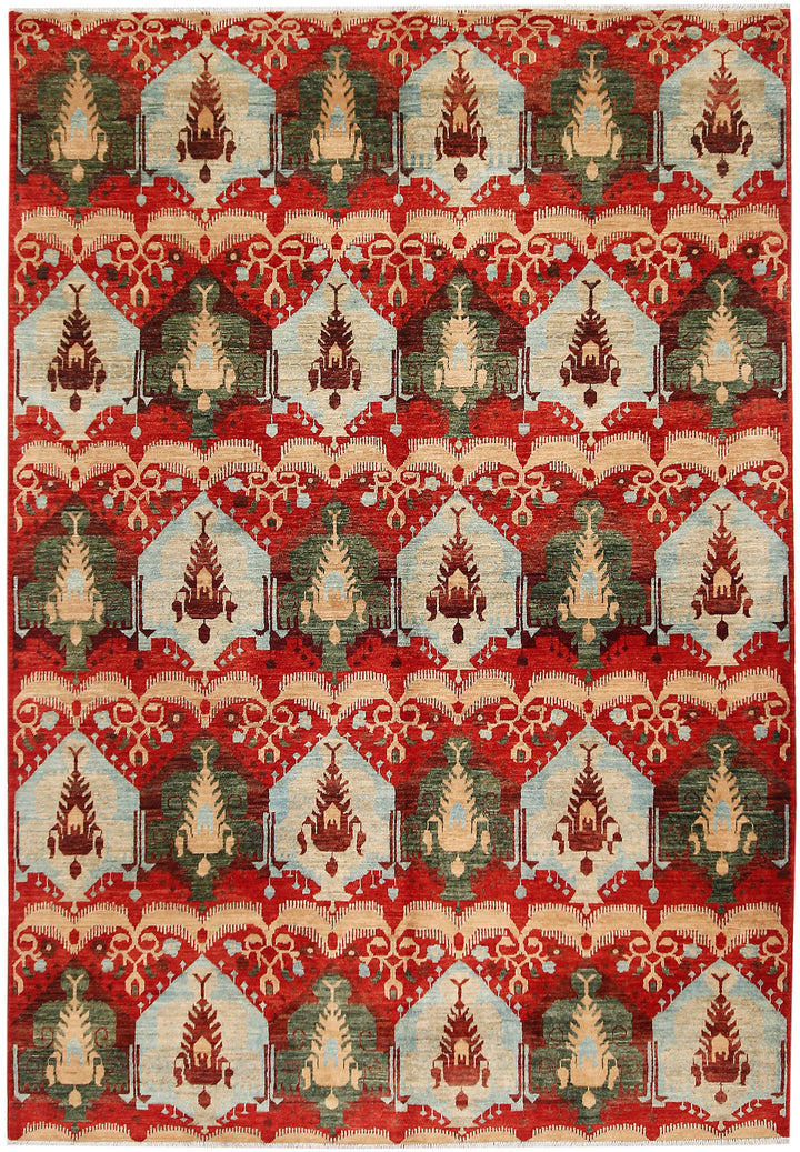 Multi Colored Ikat 6' 9 x 9' 10 - No. 53246 - ALRUG Rug Store