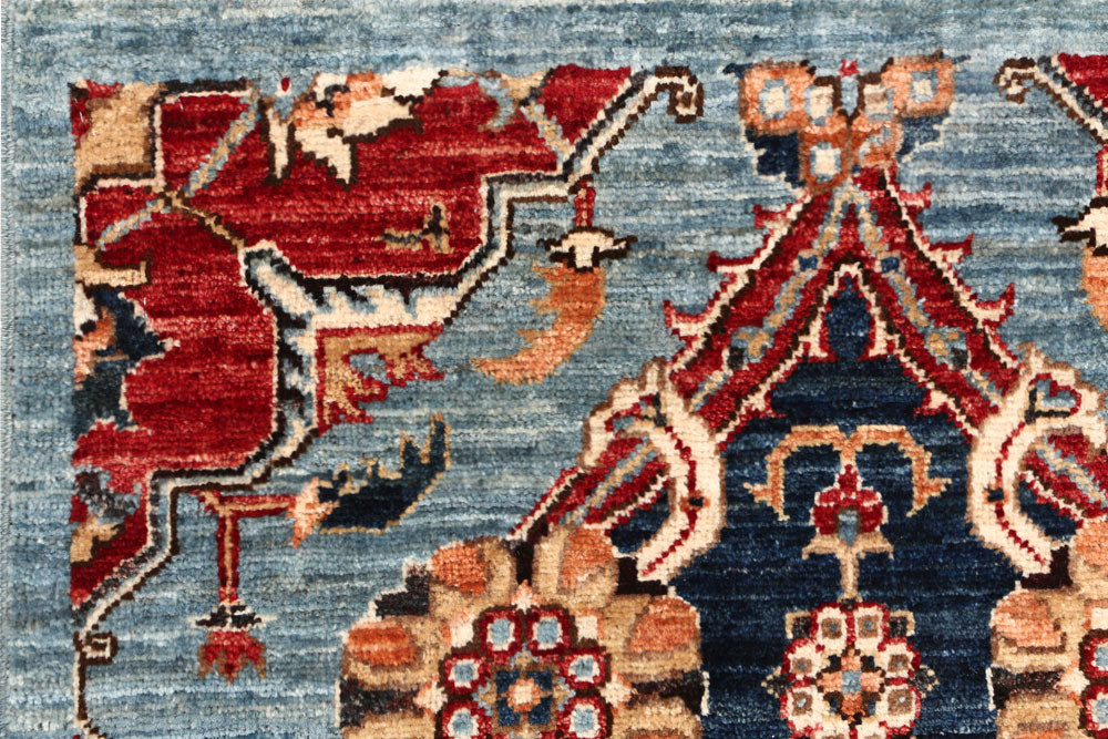 Light Steel Blue Oushak 2' 5 x 12' 8 - No. 53358 - ALRUG Rug Store