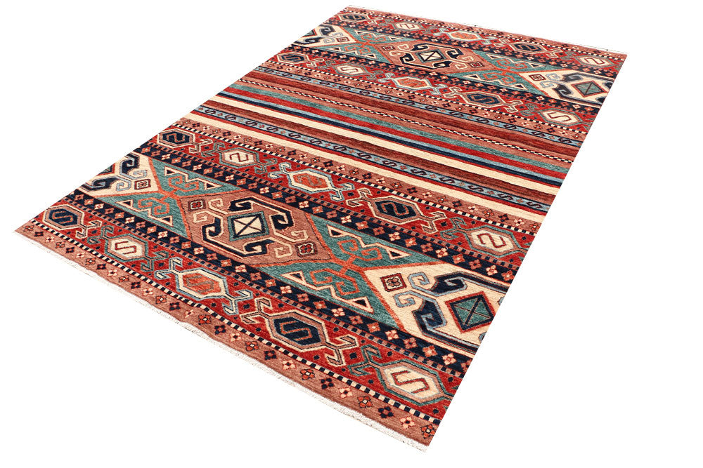 Multi Colored Kazak 5' 7 x 7' 10 - No. 53445 - ALRUG Rug Store