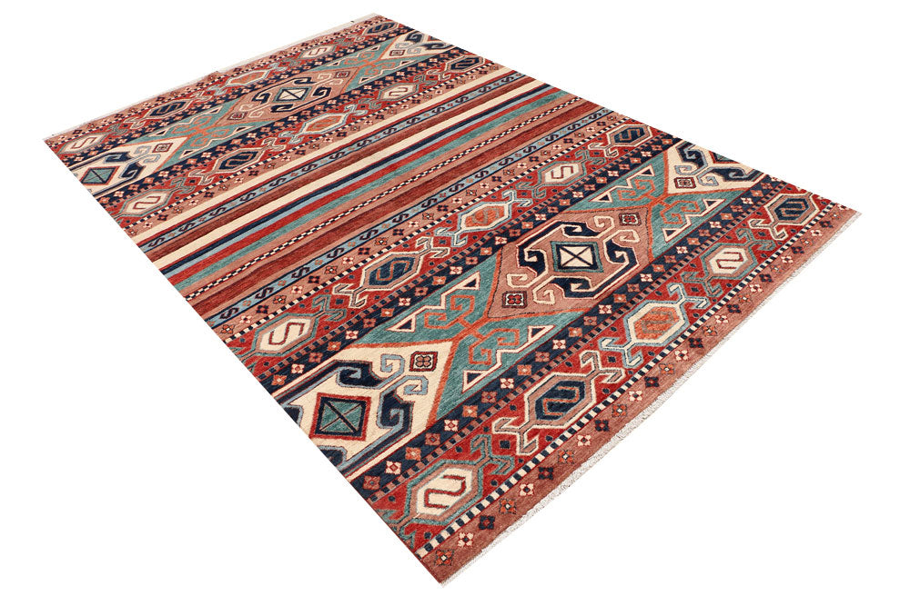 Multi Colored Kazak 5' 7 x 7' 10 - No. 53445 - ALRUG Rug Store