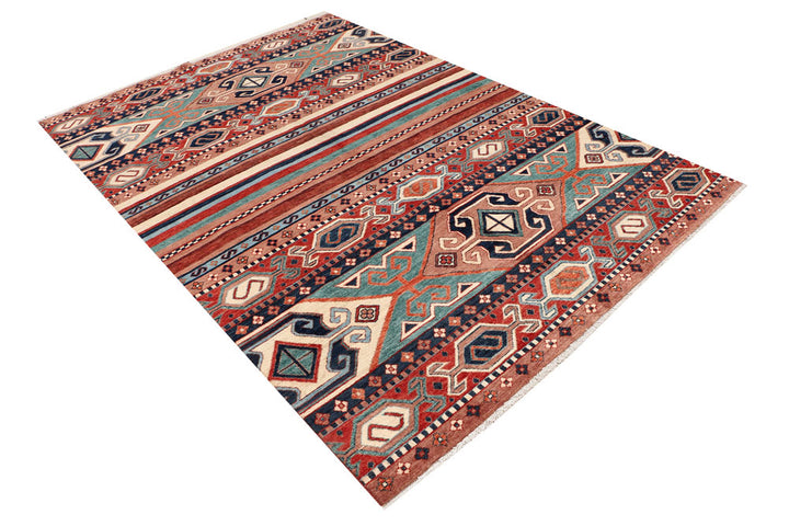 Multi Colored Kazak 5' 7 x 7' 10 - No. 53445 - ALRUG Rug Store