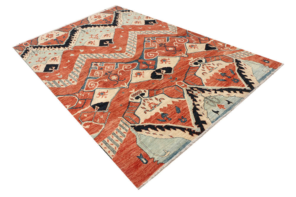 Tomato Oushak 6' x 9' 4 - No. 53446 - ALRUG Rug Store