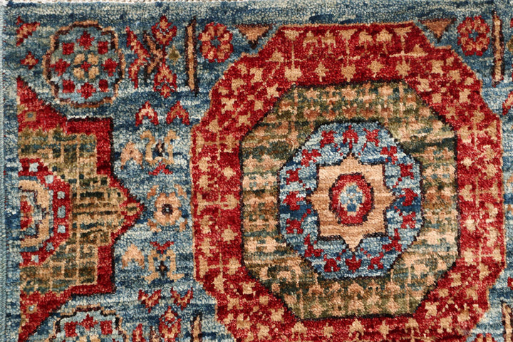 Sky Blue Mamluk 2' x 5' 1 - No. 53592 - ALRUG Rug Store