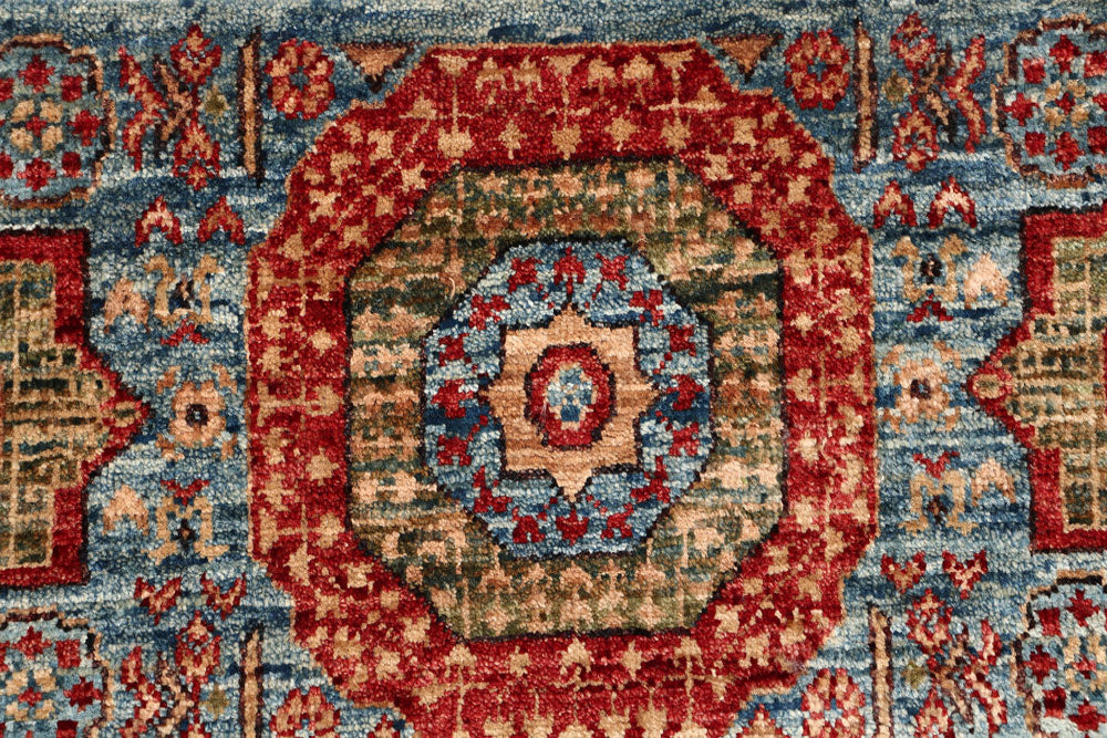 Sky Blue Mamluk 2' x 5' 1 - No. 53592 - ALRUG Rug Store