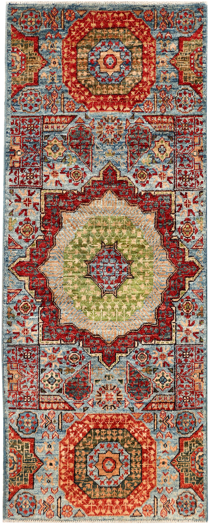 Sky Blue Mamluk 2' x 5' 1 - No. 53592 - ALRUG Rug Store