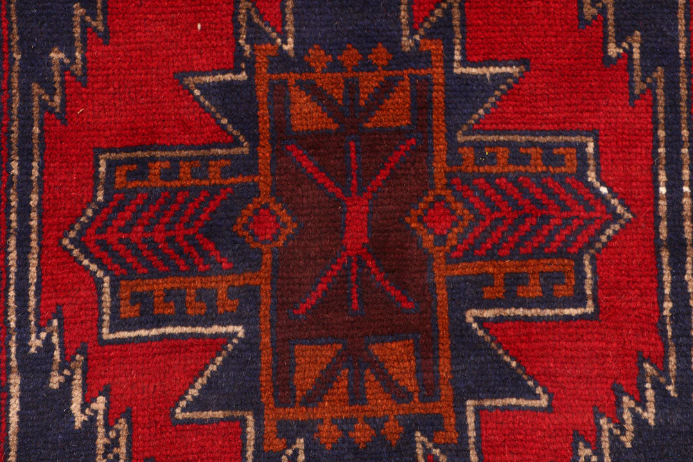 Firebrick Baluchi 2' 6 x 9' 10 - No. 53847 - ALRUG Rug Store