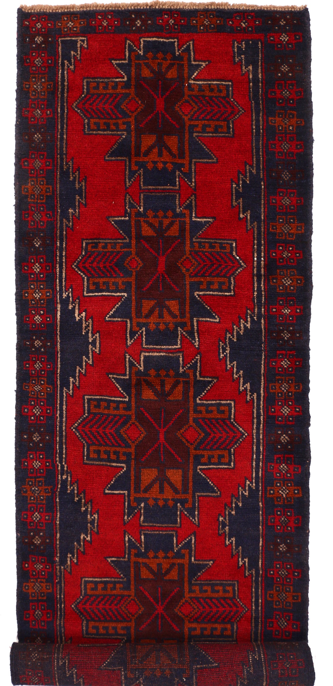 Firebrick Baluchi 2' 6 x 9' 10 - No. 53847 - ALRUG Rug Store