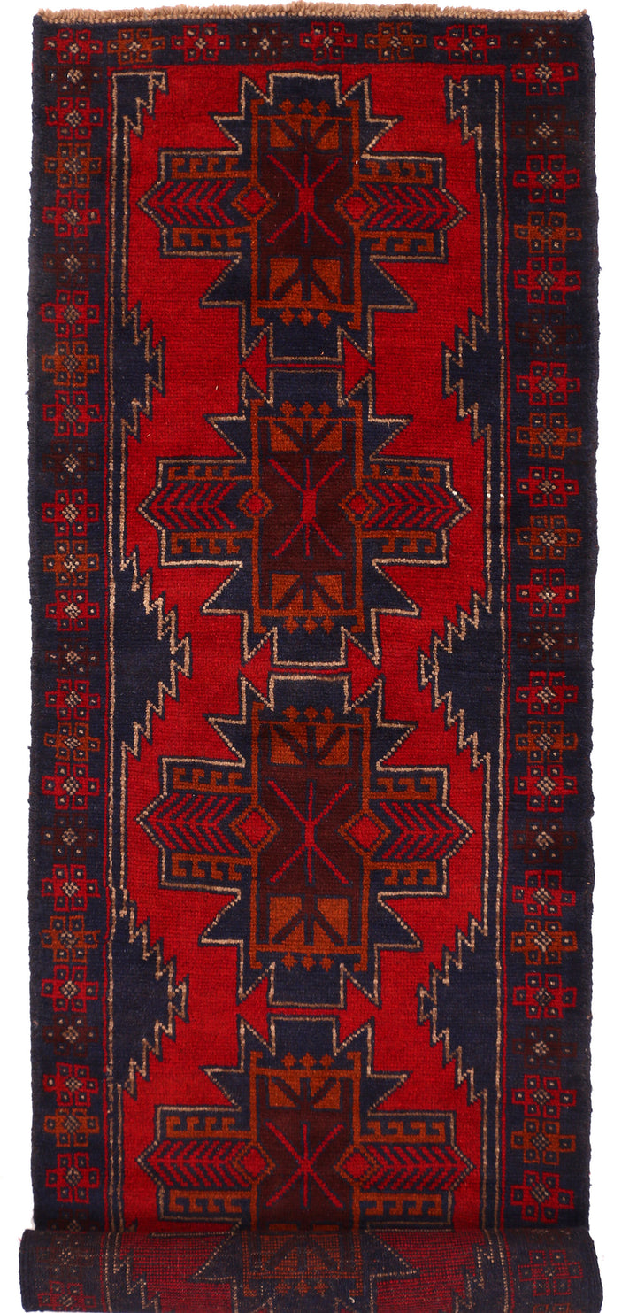 Firebrick Baluchi 2' 6 x 9' 10 - No. 53847 - ALRUG Rug Store