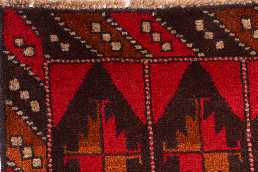 Red Baluchi 2' 4 x 9' 8 - No. 53859 - ALRUG Rug Store