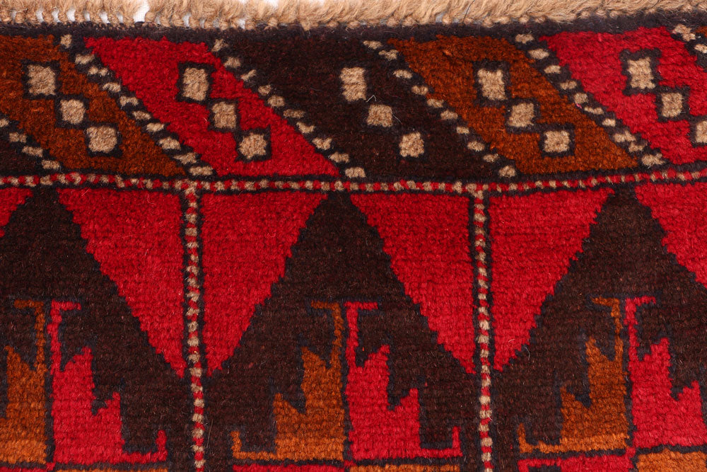 Red Baluchi 2' 4 x 9' 8 - No. 53859 - ALRUG Rug Store