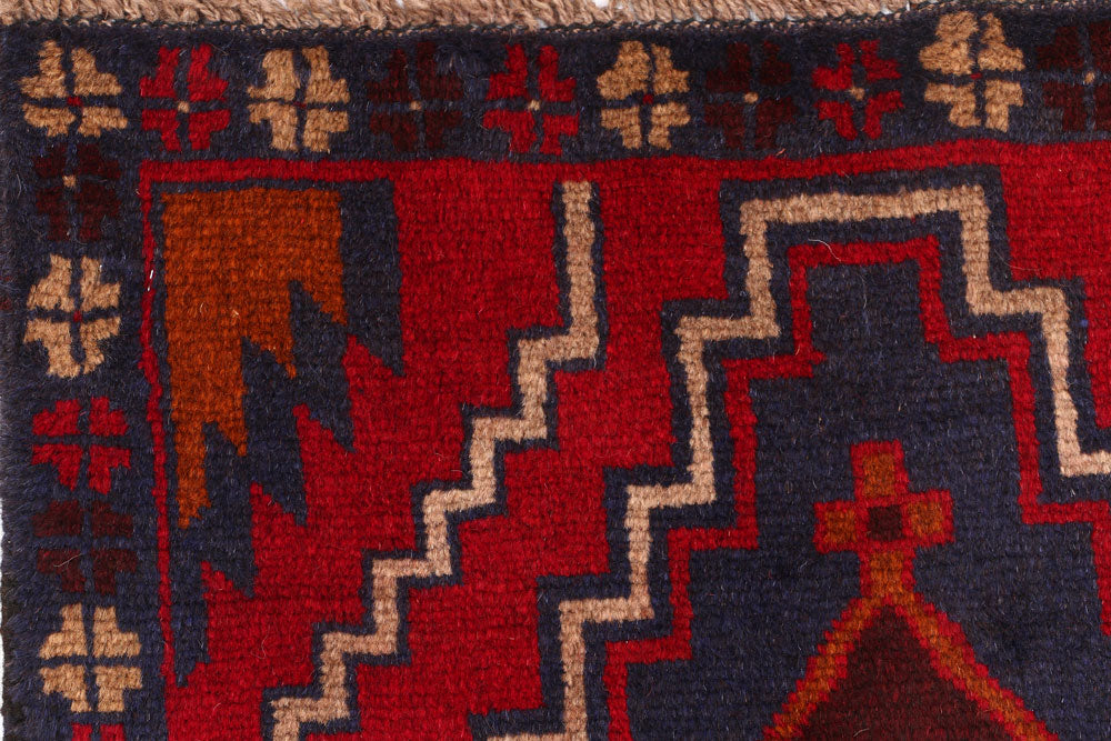 Firebrick Baluchi 2' 4 x 9' - No. 53860 - ALRUG Rug Store