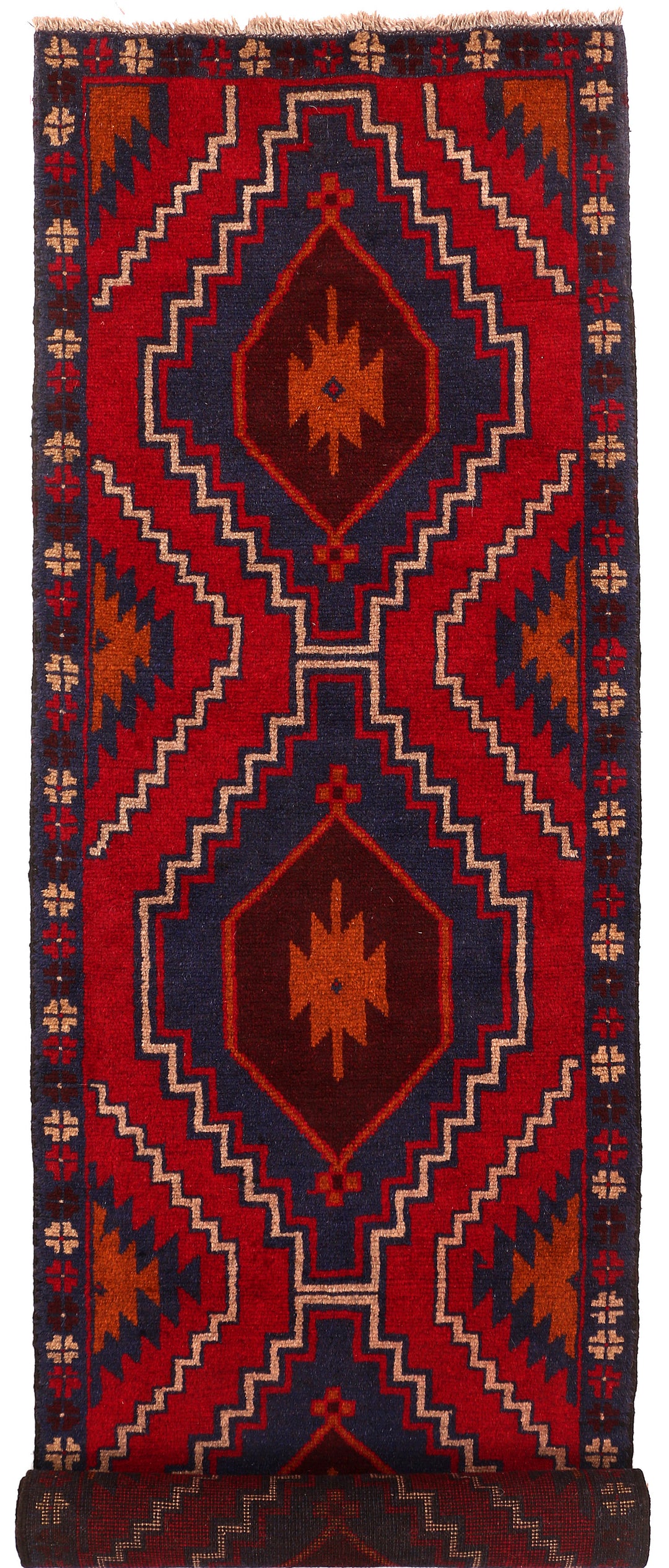 Firebrick Baluchi 2' 4 x 9' - No. 53860 - ALRUG Rug Store