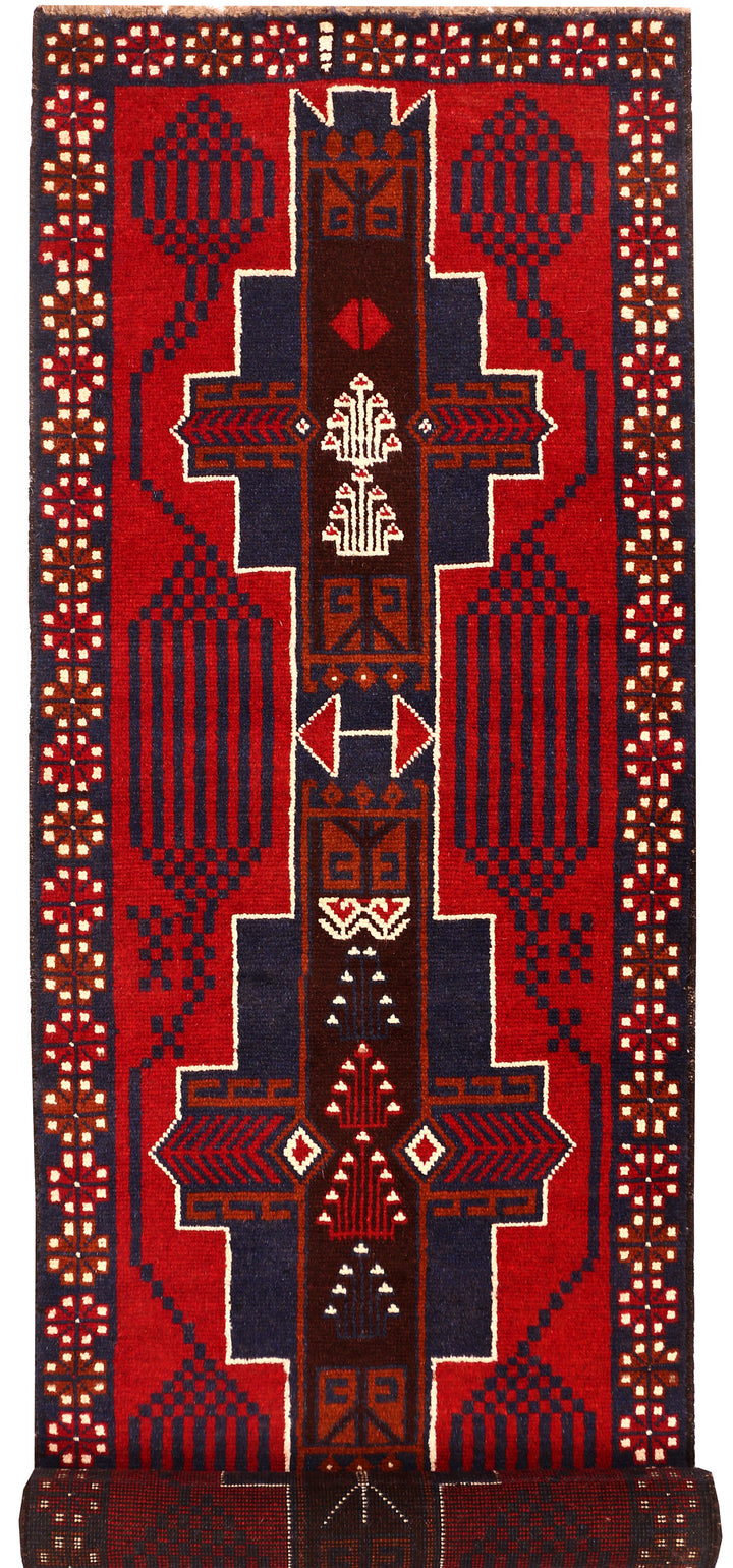 Firebrick Baluchi 2' 7 x 9' 4 - No. 53869 - ALRUG Rug Store