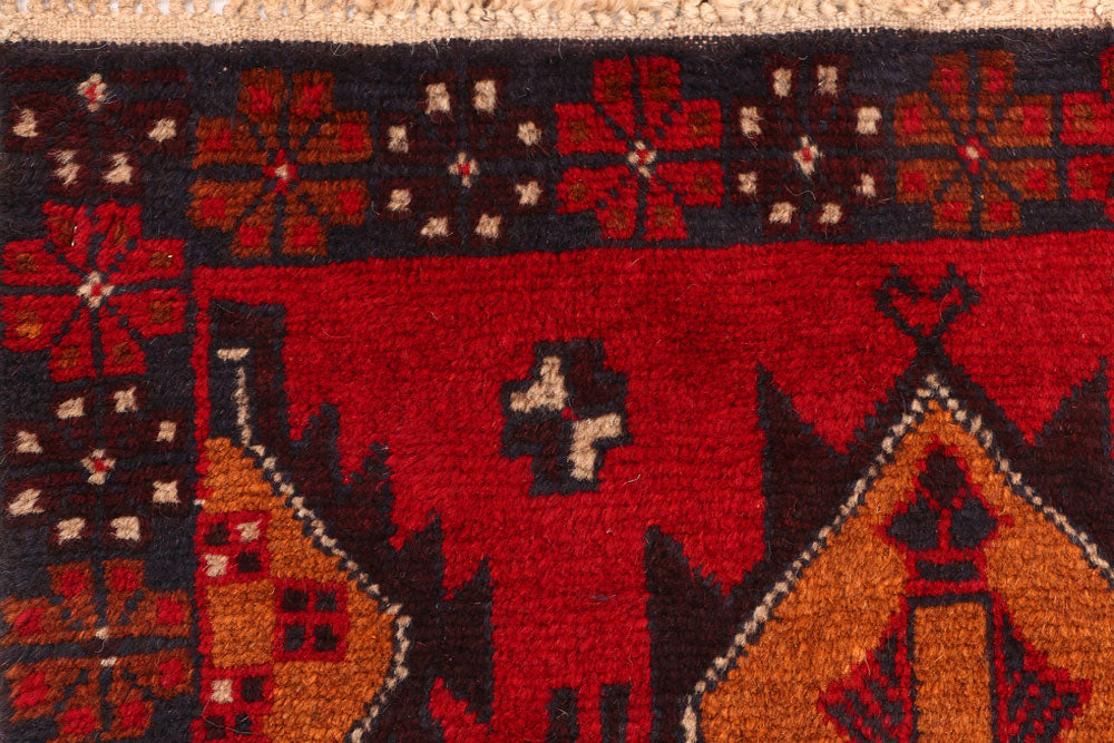 Firebrick Baluchi 2' 7 x 9' 8 - No. 53870 - ALRUG Rug Store