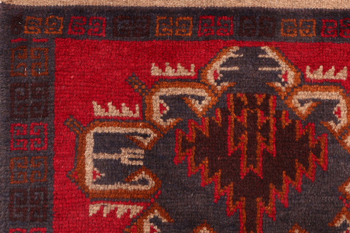 Dark Red Baluchi 2' 4 x 9' 5 - No. 53871 - ALRUG Rug Store
