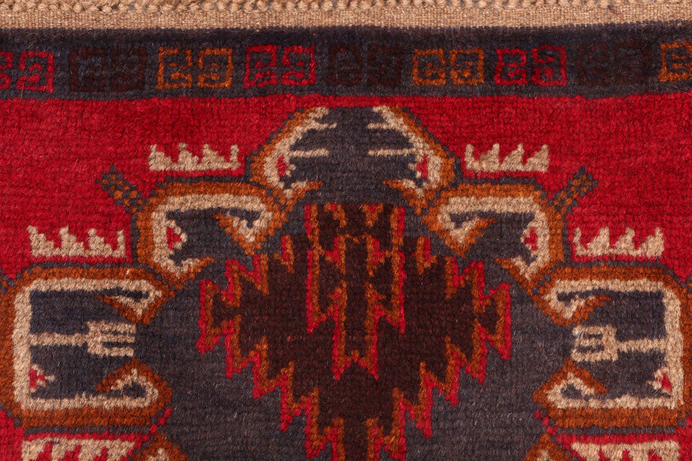 Dark Red Baluchi 2' 4 x 9' 5 - No. 53871 - ALRUG Rug Store