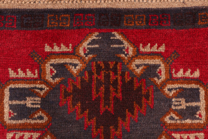 Dark Red Baluchi 2' 4 x 9' 5 - No. 53871 - ALRUG Rug Store