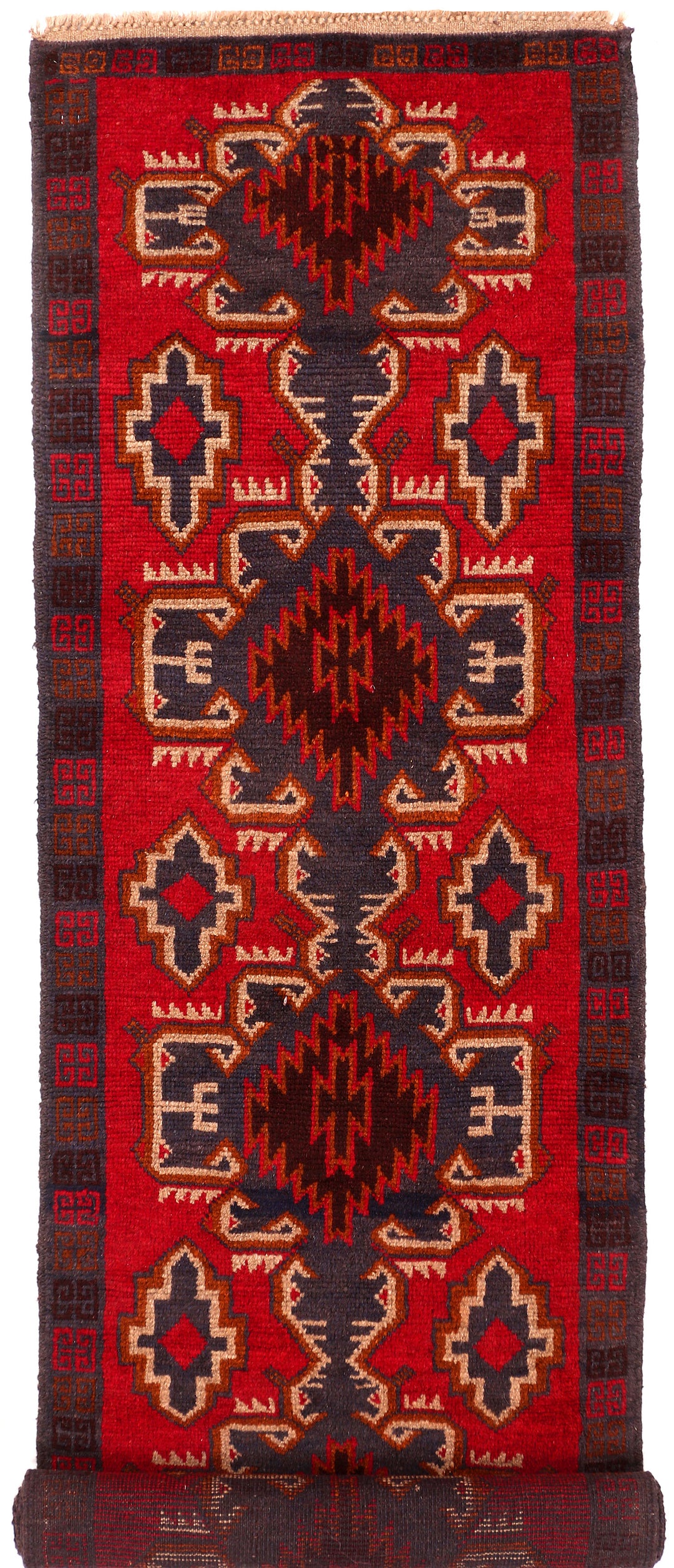 Dark Red Baluchi 2' 4 x 9' 5 - No. 53871 - ALRUG Rug Store