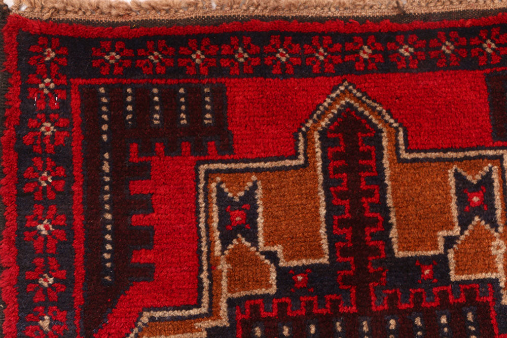 Dark Red Baluchi 2' 5 x 9' 7 - No. 53876 - ALRUG Rug Store