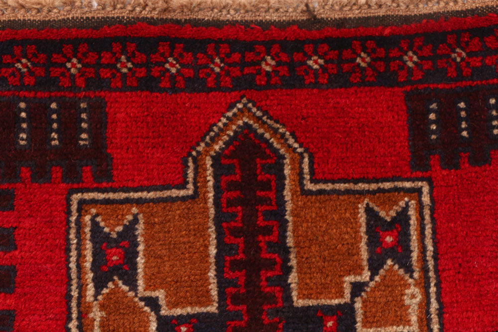 Dark Red Baluchi 2' 5 x 9' 7 - No. 53876 - ALRUG Rug Store