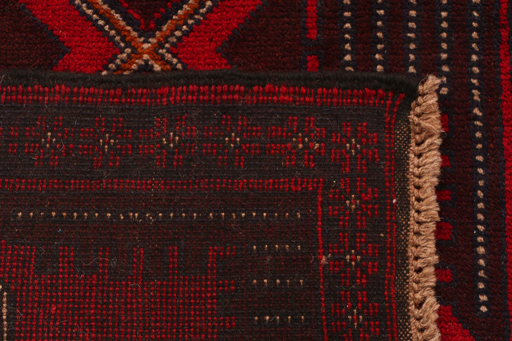 Dark Red Baluchi 2' 5 x 9' 7 - No. 53876 - ALRUG Rug Store