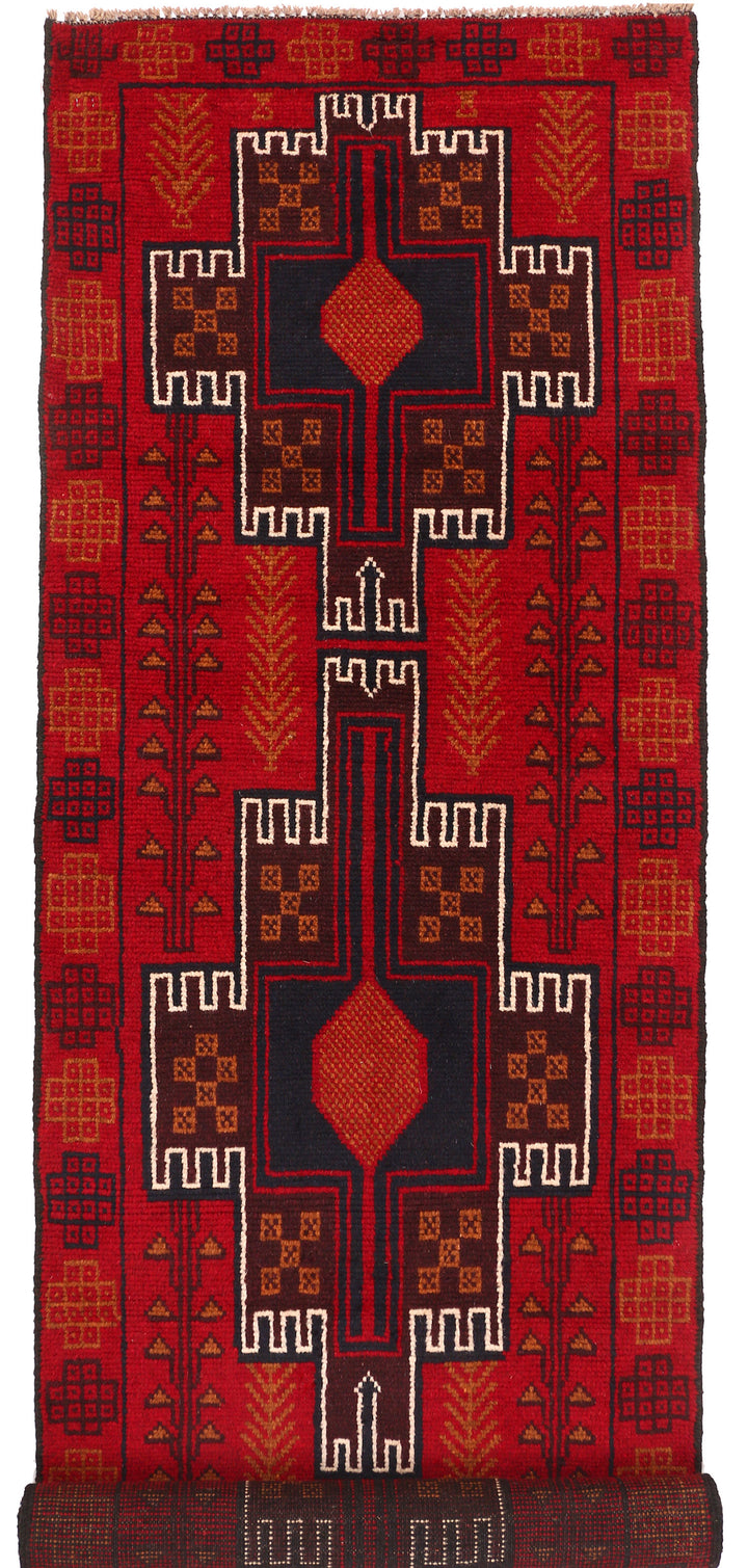 Firebrick Baluchi 2' 7 x 9' 3 - No. 53884 - ALRUG Rug Store