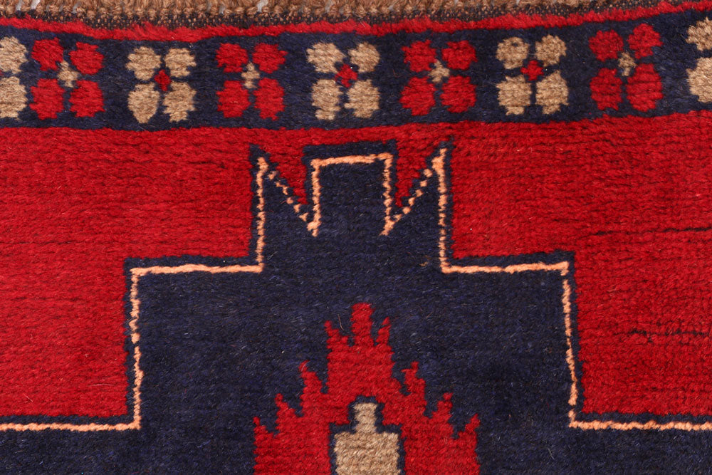 Red Baluchi 2' 4 x 9' 5 - No. 53894 - ALRUG Rug Store
