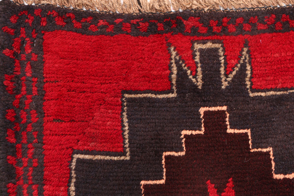 Red Baluchi 2' 4 x 9' - No. 53898 - ALRUG Rug Store