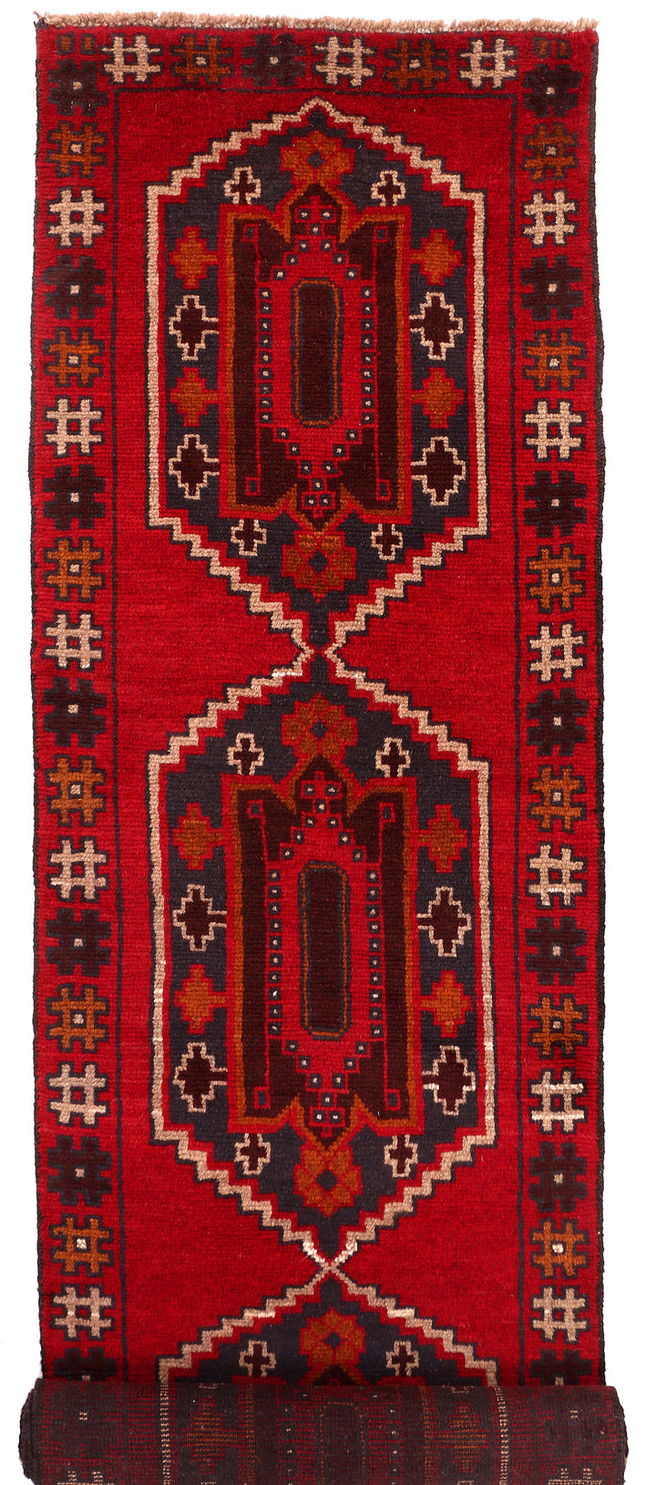 Firebrick Baluchi 2' 4 x 10' - No. 53907 - ALRUG Rug Store