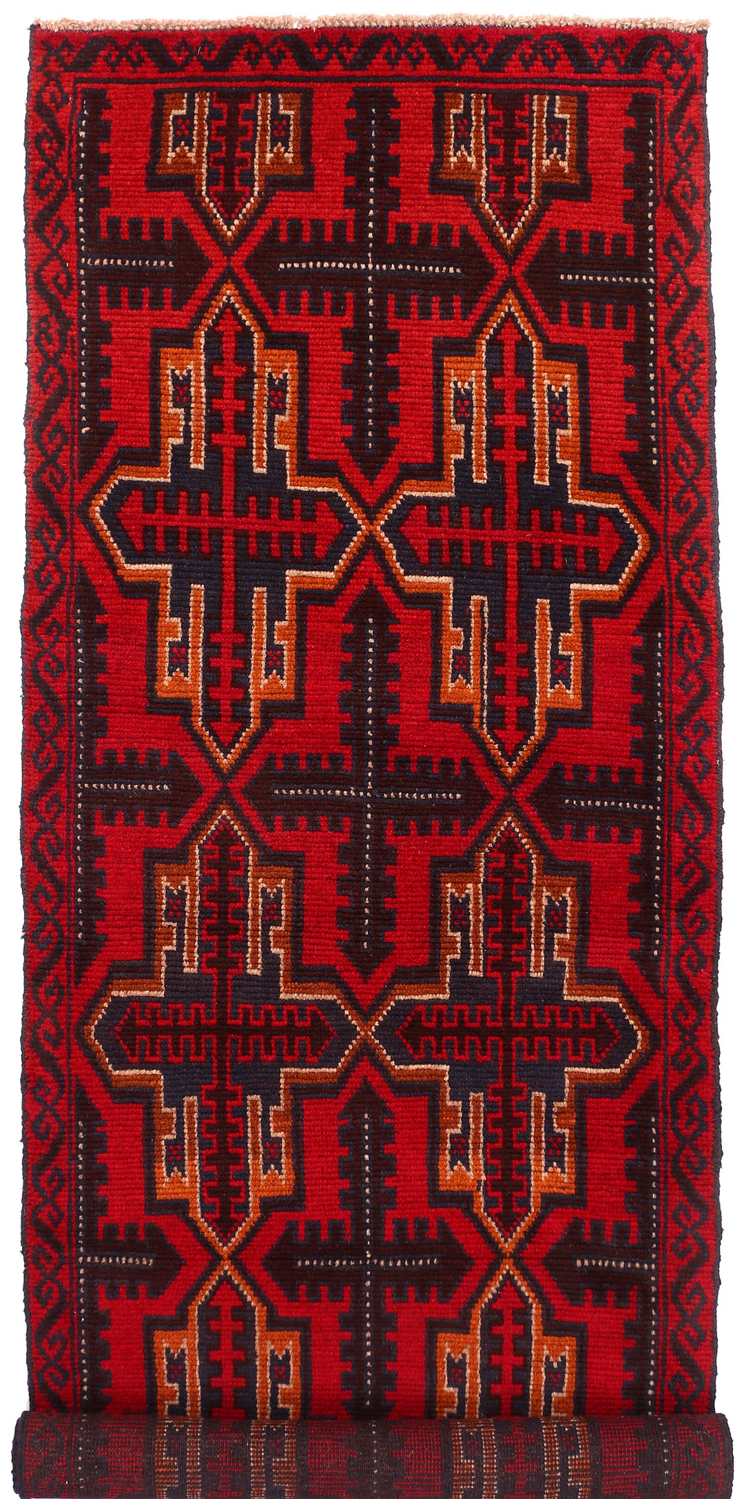 Dark Red Baluchi 2' 9 x 9' - No. 53911 - ALRUG Rug Store