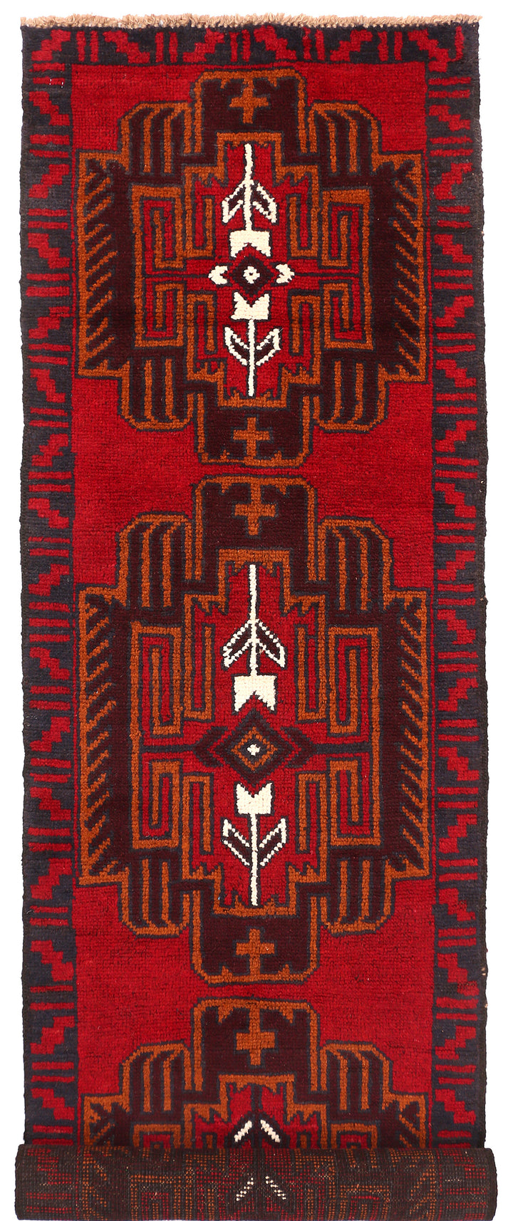 Firebrick Baluchi 2' 4 x 9' 4 - No. 53916 - ALRUG Rug Store