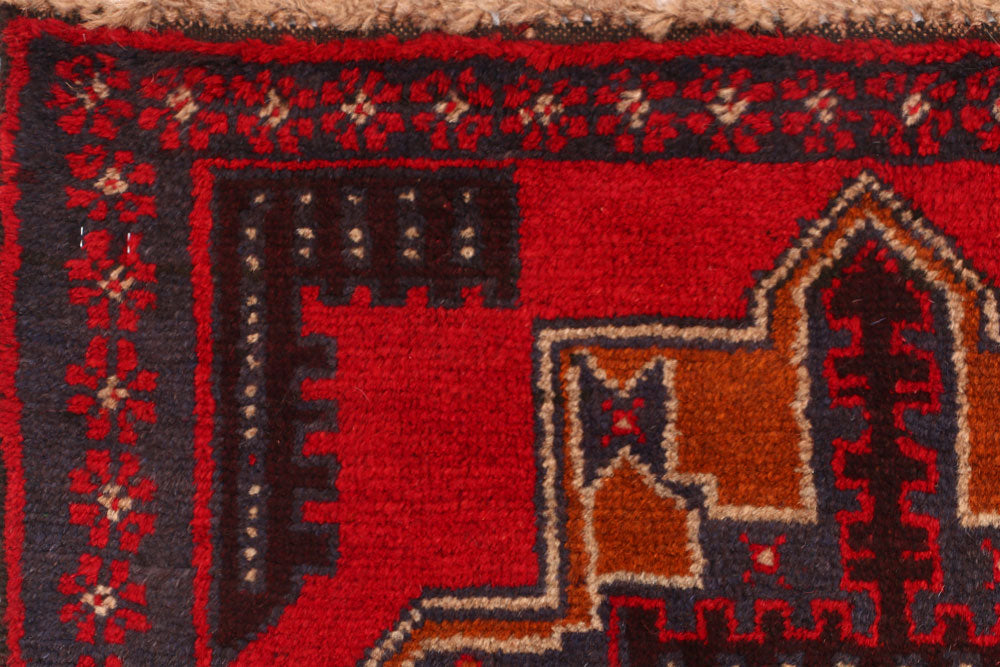 Firebrick Baluchi 2' 6 x 9' 6 - No. 53922 - ALRUG Rug Store