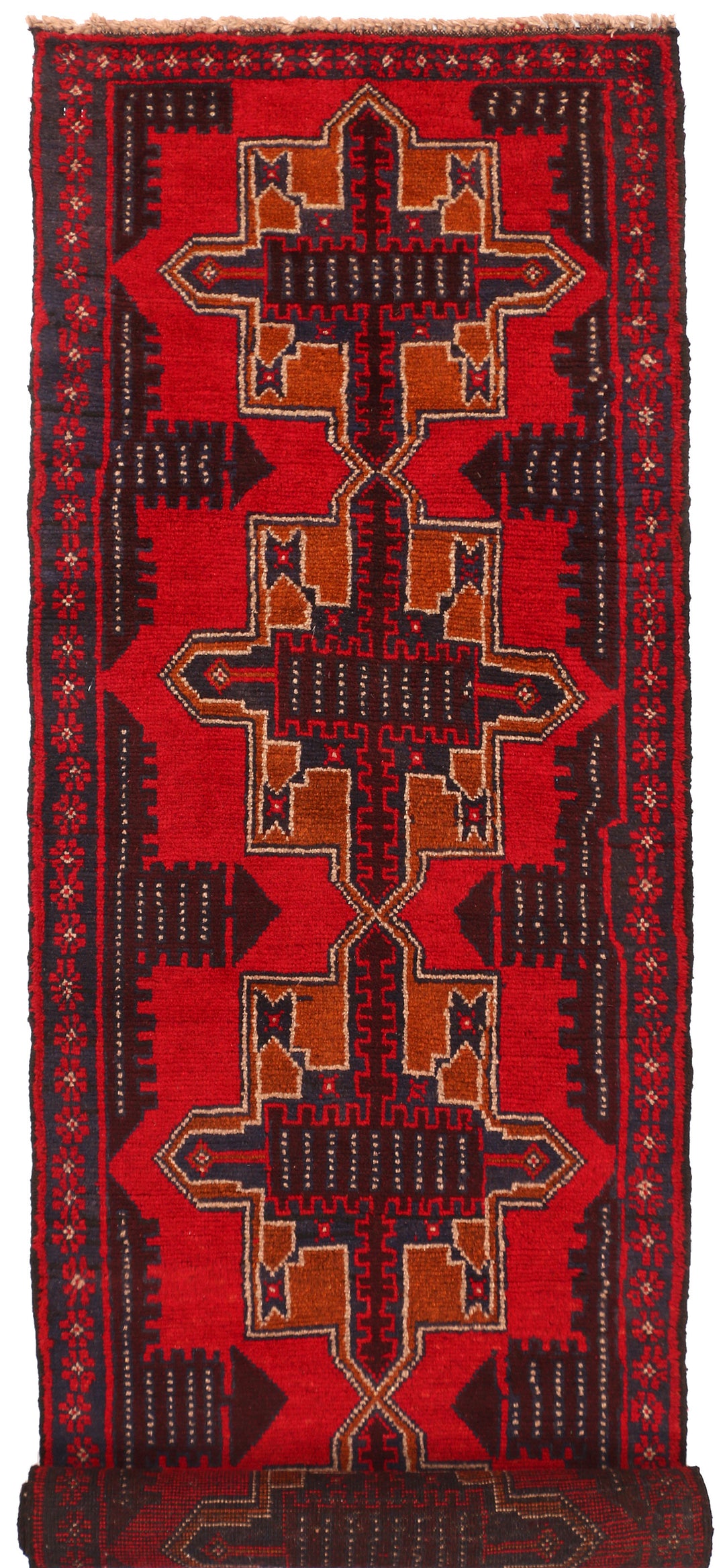 Firebrick Baluchi 2' 6 x 9' 6 - No. 53922 - ALRUG Rug Store