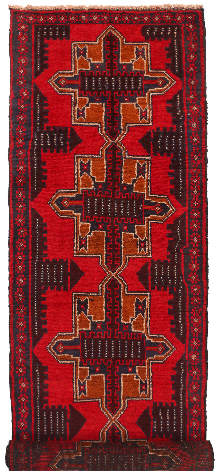 Firebrick Baluchi 2' 6 x 9' 6 - No. 53922 - ALRUG Rug Store
