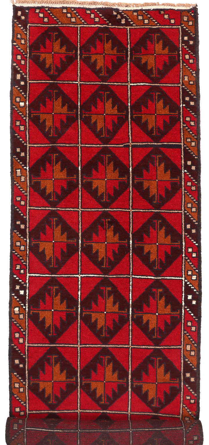 Firebrick Baluchi 2' 6 x 9' 4 - No. 53923 - ALRUG Rug Store
