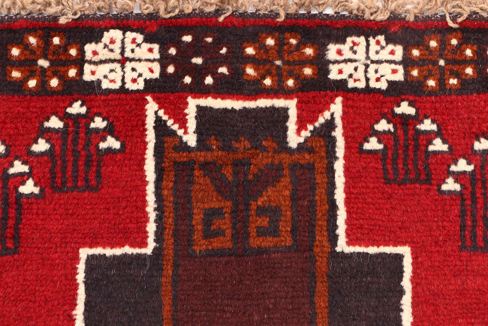 Firebrick Baluchi 2' 6 x 9' 8 - No. 53925 - ALRUG Rug Store