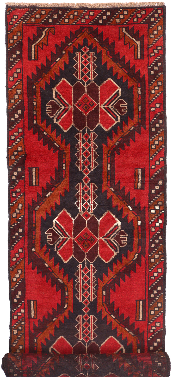 Firebrick Baluchi 2' 6 x 9' 9 - No. 53931 - ALRUG Rug Store