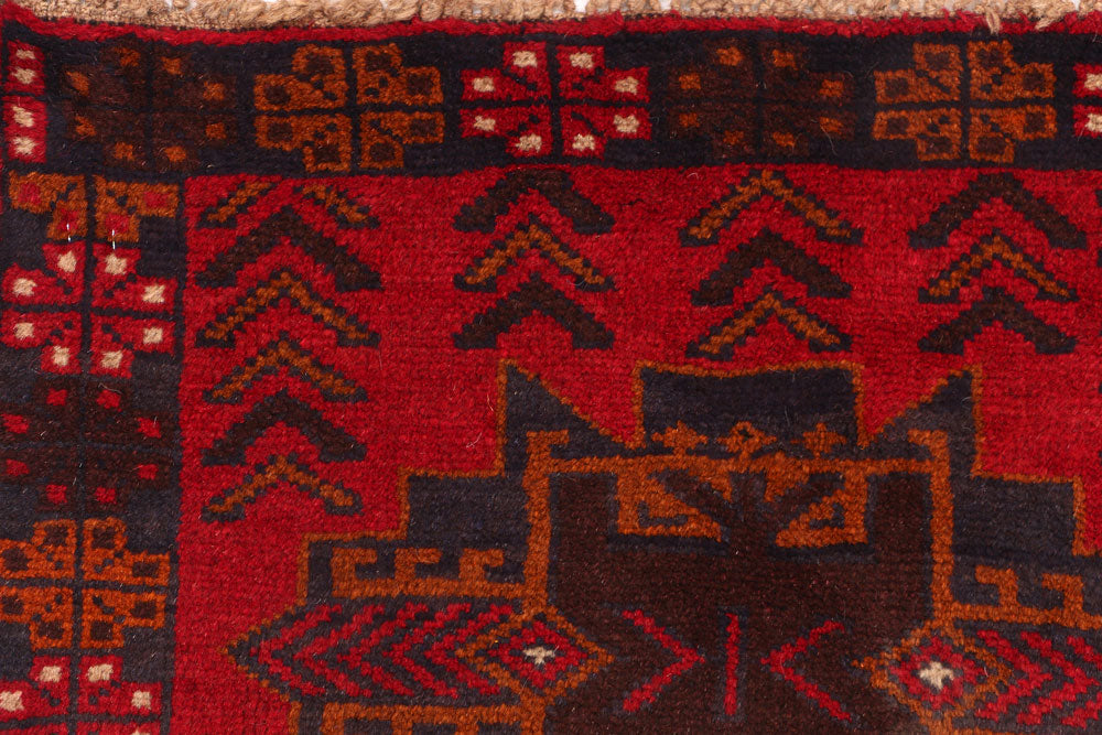 Firebrick Baluchi 2' 6 x 9' 9 - No. 53933 - ALRUG Rug Store