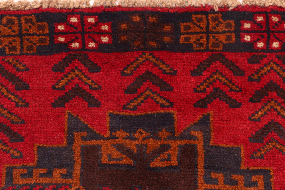 Firebrick Baluchi 2' 6 x 9' 9 - No. 53933 - ALRUG Rug Store