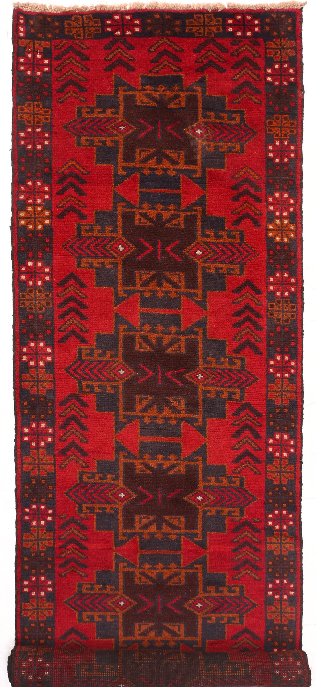 Firebrick Baluchi 2' 6 x 9' 9 - No. 53933 - ALRUG Rug Store