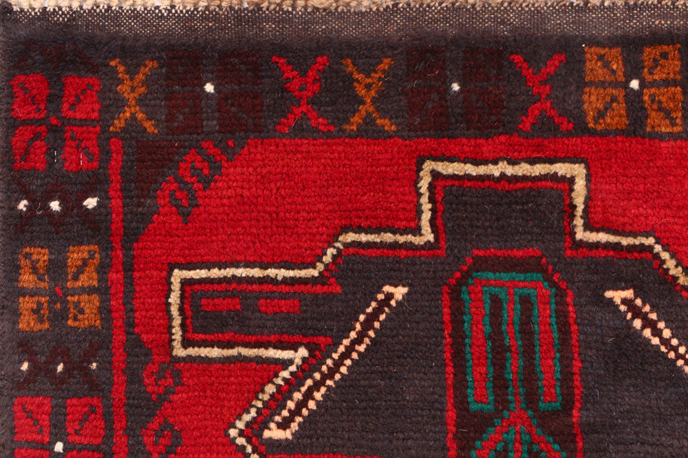 Firebrick Baluchi 2' 6 x 9' 8 - No. 53934 - ALRUG Rug Store