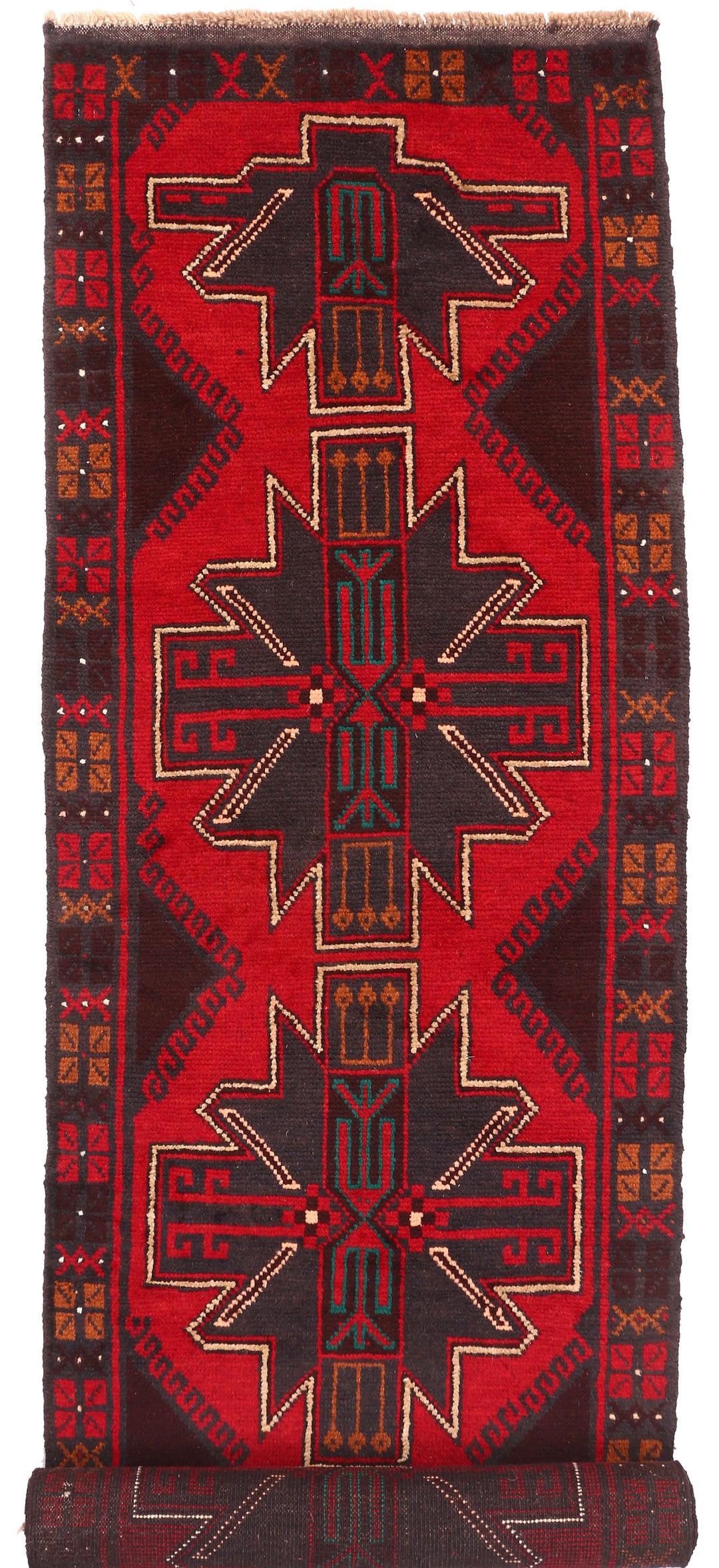 Firebrick Baluchi 2' 6 x 9' 8 - No. 53934 - ALRUG Rug Store