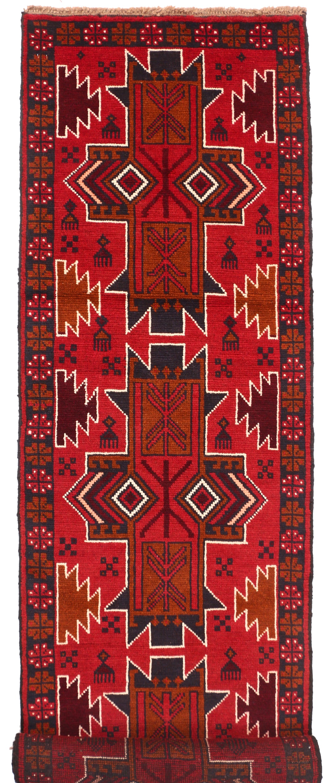 Firebrick Baluchi 2' 4 x 9' 9 - No. 53935 - ALRUG Rug Store