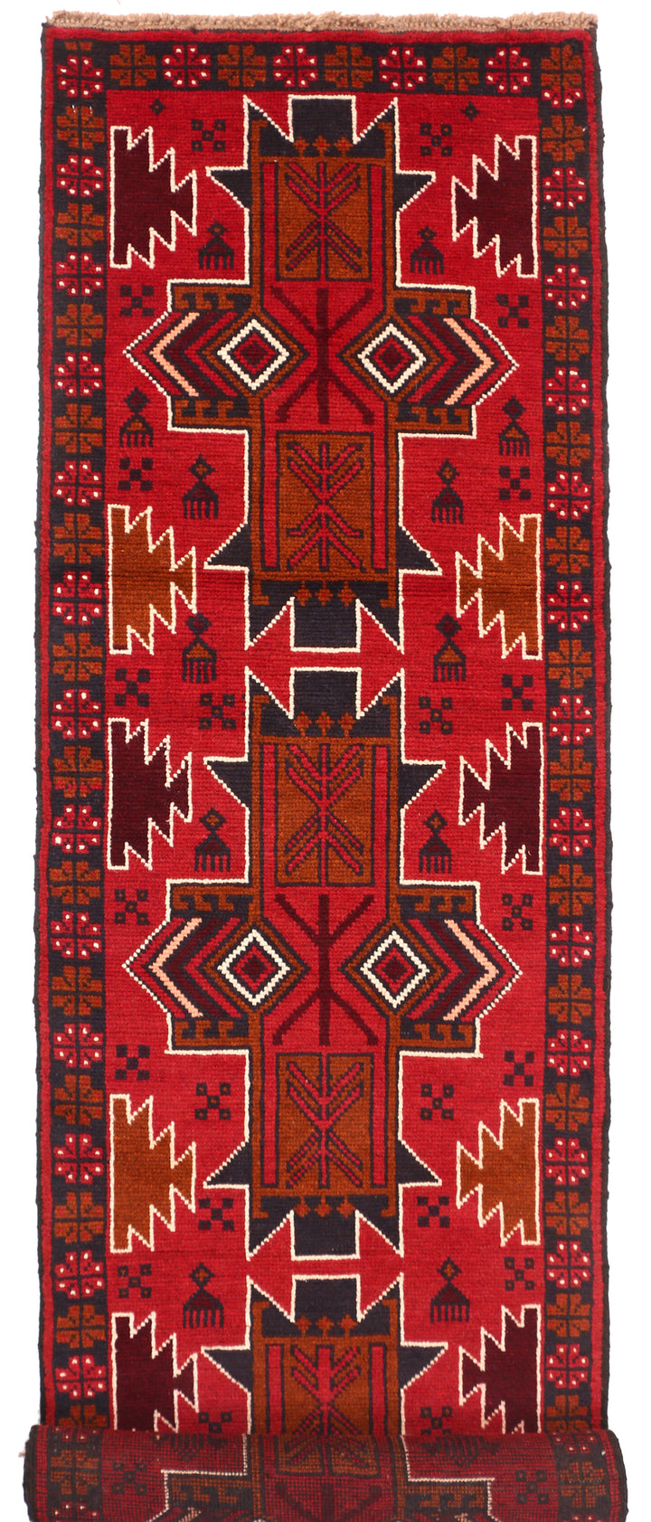 Firebrick Baluchi 2' 4 x 9' 9 - No. 53935 - ALRUG Rug Store