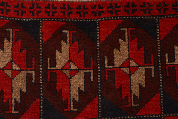Red Baluchi 3' 5 x 6' 4 - No. 53939 - ALRUG Rug Store