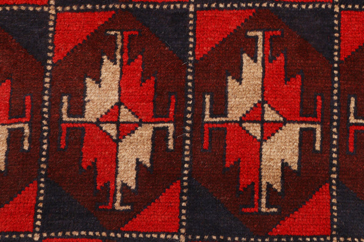 Red Baluchi 3' 5 x 6' 4 - No. 53939 - ALRUG Rug Store