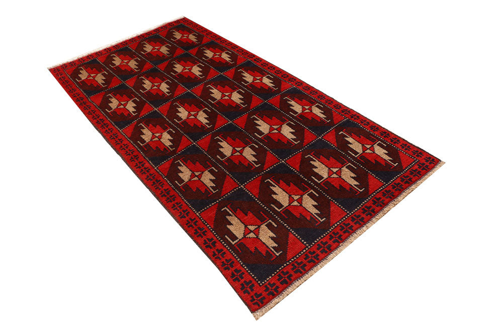 Red Baluchi 3' 5 x 6' 4 - No. 53939 - ALRUG Rug Store