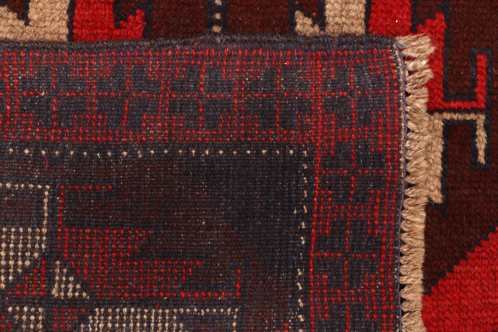 Red Baluchi 3' 5 x 6' 4 - No. 53939 - ALRUG Rug Store