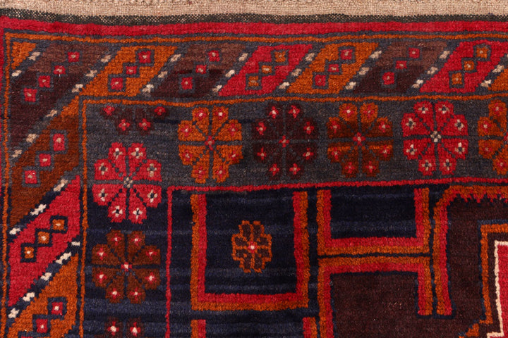 Maroon Baluchi 3' 7 x 6' - No. 53941 - ALRUG Rug Store