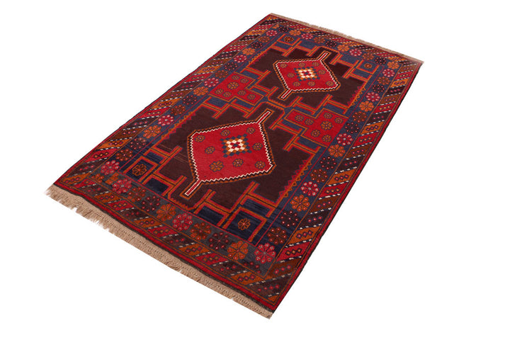Maroon Baluchi 3' 7 x 6' - No. 53941 - ALRUG Rug Store
